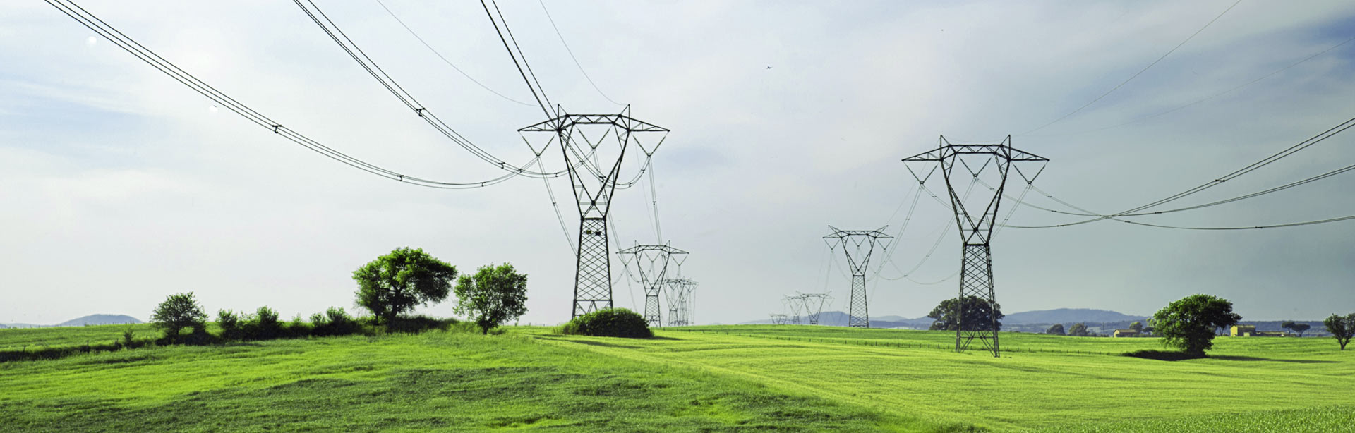 power lines in a country
